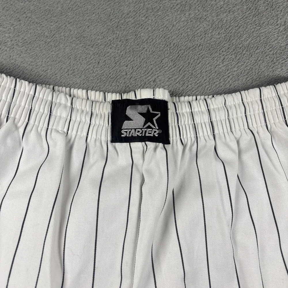 Rare Vintage Starter Colorado Rockies Shorts CR MLB White Pinstripes Size‎ L